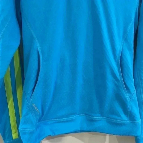 [L] ADIDAS  Response WOMENS Teal/ Lime PULLOVER HOODIE - Picture 3 of 10